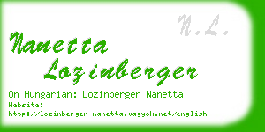 nanetta lozinberger business card